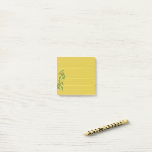 Gele Bloem Post-it Notities Post-it® Notes (Op bureau)