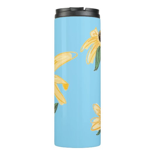 Gele bloem reizen thermische mok (Achterkant)