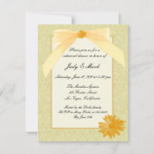 Gele Bloem repetitie diner uitnodiging (Voorkant)