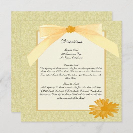 Gele Bloem Richting Kaarten (Voorkant / Achterkant)