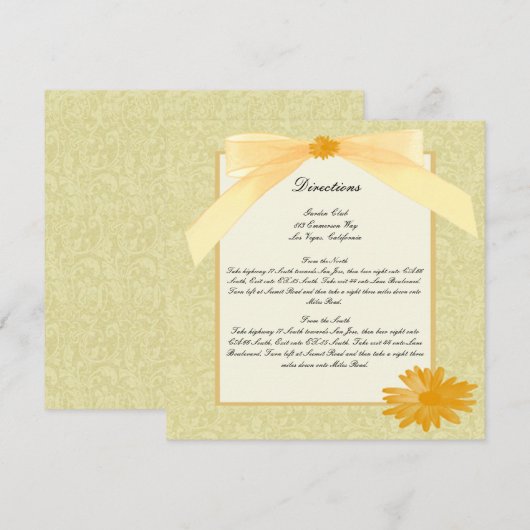 Gele Bloem Richtingskaarten Kaart (Voorkant / Achterkant)