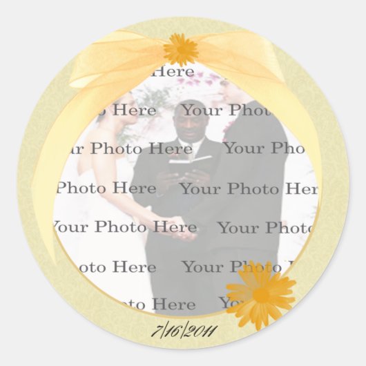 Gele bloem Ronde Fotostickers Sticker (Voorkant)
