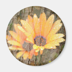 Gele Bloem Ronde Magneet – Natuurfotografie