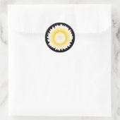 gele bloem ronde sticker (Tas)