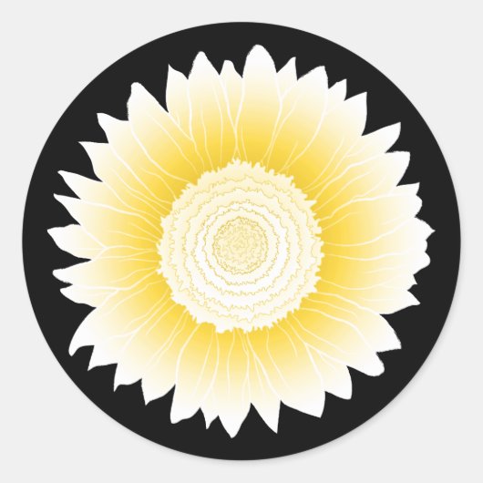 gele bloem ronde sticker (Voorkant)