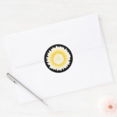 gele bloem ronde sticker (Envelop)