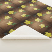 gele bloem schilderij sherpa deken (3/4)