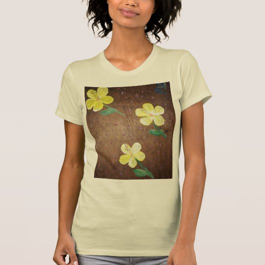 Gele bloem schilderij shirt (Voorkant)