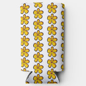 Gele Bloem Seltzer Blikjeskoeler (Voorkant)