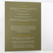 Gele bloem Sibbaldia bruiloft alles in één Drieluik Uitnodiging (Binnenzijde eerst)