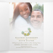 Gele bloem Sibbaldia bruiloft alles in één Drieluik Uitnodiging (Binnenkant midden)