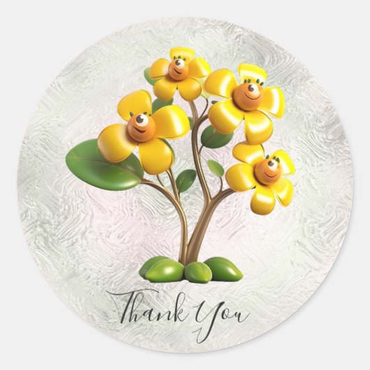 Gele Bloem Sticker (Voorkant)