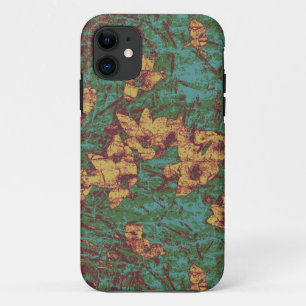 Gele bloem tegen bladcamouflage 2 iPhone 11 hoesje