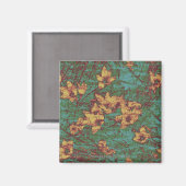 Gele bloem tegen bladcamouflage 2 magneet (Voorkant / Achterkant)