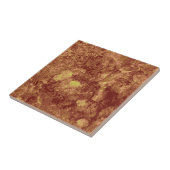 Gele bloem tegen bladcamouflage tegeltje (Zijkant)