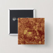 Gele bloem tegen bladcamouflage vierkante button 5,1 cm (Voorkant /achterkant)