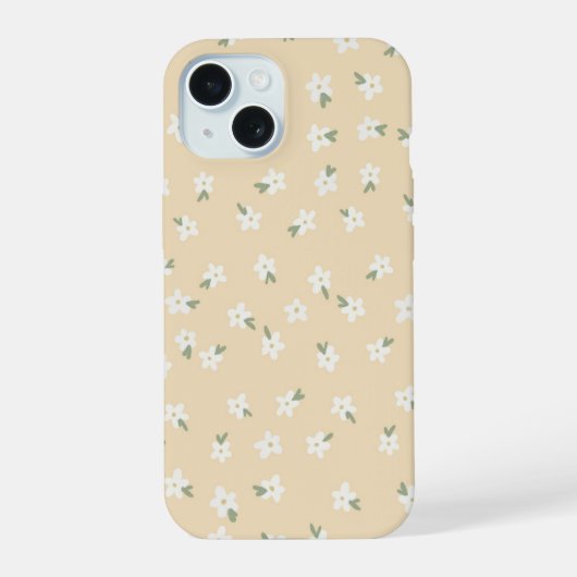 Gele bloem telefoonhoes iPhone 15 case (Achterkant)