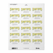 Gele bloem terugkeer adreslabel etiket (Full Sheet)