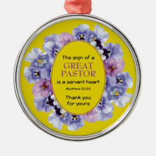 Gele bloem THANK YOU Pastor waardering Metalen Ornament