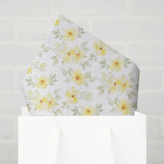 Gele bloem tissuepapier, Decoupage bloemen Tissuepapier (Cadeauzakje)