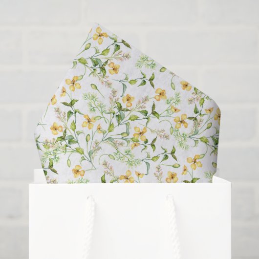 Gele bloem tissuepapier, Decoupage Bloemen Tissuepapier (Cadeauzakje)