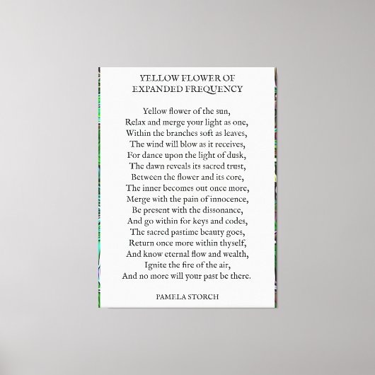 Gele bloem van een uitgebreid frequentiegedicht canvas afdruk (Voorkant)
