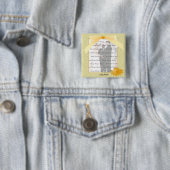 Gele Bloem Vierkante Foto Knop Vierkante Button 5,1 Cm (In situ)