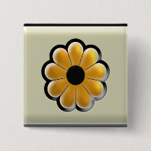Gele Bloem Vierkante Knop – Modern Bloemendesign