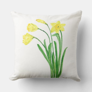 Gele bloem waterverf bloemen kussen