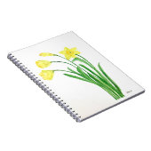 Gele bloem waterverf bloemen notitieboek (Rechterzijde)