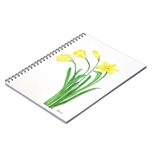 Gele bloem waterverf bloemen notitieboek (Linkerzijde)