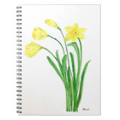 Gele bloem waterverf bloemen notitieboek (Voorkant)
