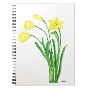 Gele bloem waterverf bloemen notitieboek