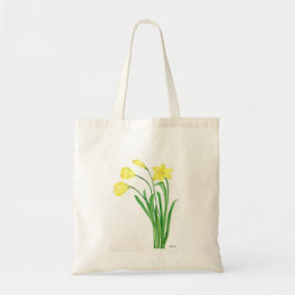 Gele bloem waterverf bloemen tote bag