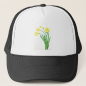 Gele bloem waterverf bloemen trucker pet (Voorkant)