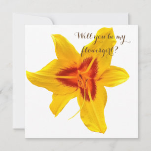 Gele Bloem, wil je mijn bloemenmeisje kaart zijn