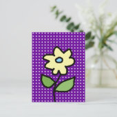 Gele bloem. Witte stippen Briefkaart (Staand voorkant)