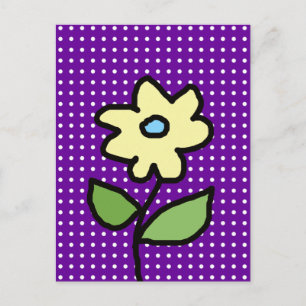 Gele bloem. Witte stippen Briefkaart