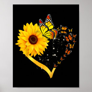 Gele Bloem Zomer Bloem Zonnekleurig Hart Liefde Poster
