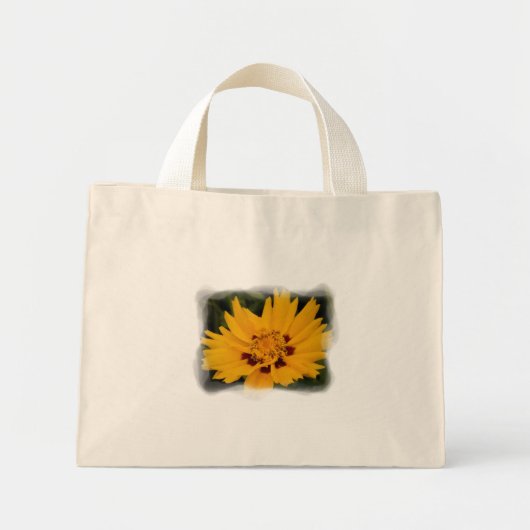 Gele bloembak mini tote bag (Voorkant)