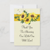 gele bloembij bedankkaart (Voorkant)