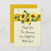 gele bloembij bedankkaart (Voorkant / Achterkant)