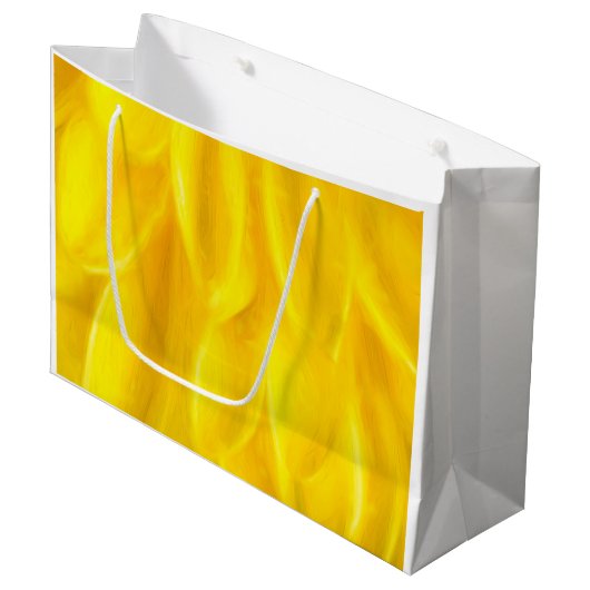 Gele Bloemblad Gift Zak - Groot Cadeauzakje (Voorkant Gekanteld)