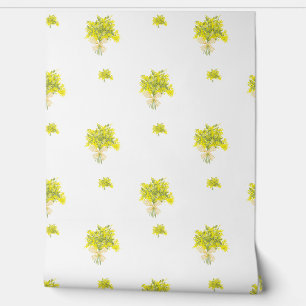 Gele bloemboeket behang