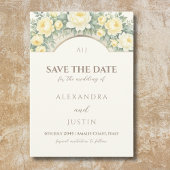 Gele Bloemboog Italiaanse bruiloft Save the Date Kaart