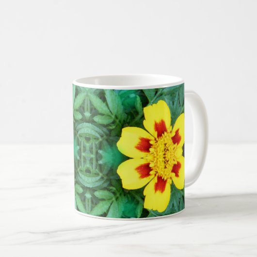 Gele bloemen1 koffiemok (Voorkant rechts)