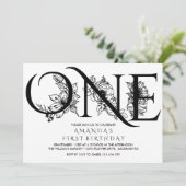 Gele bloemen | 1e verjaardagsfeestje kaart (Staand voorkant)