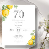 Gele Bloemen | 70e verjaardag Budget Invitation