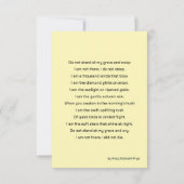 Gele Bloemen Aangepaste Foto Begrafenis Bedankkaart (Achterkant)