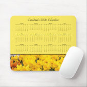 Gele Bloemen - Aanpasbare 2026 kalender Muismat (Met muis)